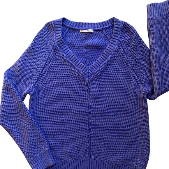 Marine Layer Ezra Chunky Shaker Knit Sweater Periwinkle Beach Slouchy Coastal-XS - Picture 6 of 13